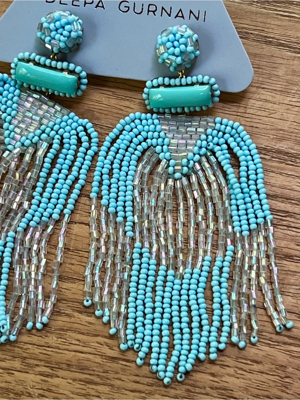NWT Deepa Gurnani Beaded Fringe Chandeliers - Picture 14 of 17